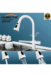 Mutfak Evye Bataryası Şelaleli Yeni Tasarım Fiskiyeli Fonksiyonlu Mat Beyaz 7 Yıl Garantili thumbnail 1