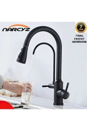 Mutfak Evye Bataryası Dual Flow Su Arıtma Çıkışlı Spiralli Fiskiyeli 7 Yıl Garantili Ithal Mat Siyah thumbnail 1