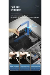 Mutfak Evye Bataryası Pencere Önü Asansörlü Yeni Sistem Mat Siyah 10 Yıl Garantili thumbnail 2