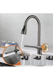 Mutfak Evye Bataryası Şelaleli Yeni Tasarım Dijital Led Fiskiyeli Antrasit Gri 7 Yıl Garantili thumbnail 4