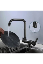 Mutfak Pencere Önü Katlanır Evye Bataryası Su Arıtma Çıkışlı Mat Siyah Yeni 7 Yıl Garantili Ithal thumbnail 3