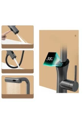 Dijital Mutfak Eviye Bataryası Duş Şelale Antrasit 3 Fonksiyonlu Fiskiyeli Ithal 7 Yıl Garantili thumbnail 4