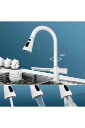 Mutfak Evye Bataryası Şelaleli Yeni Tasarım Fiskiyeli Fonksiyonlu Mat Beyaz 7 Yıl Garantili thumbnail 2