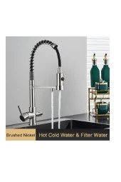Mutfak Evye Bataryası Dual Flow Su Arıtma Çıkışlı Spiralli Fiskiyeli 7 Yıl Garantili Ithal Mat Krom thumbnail 4