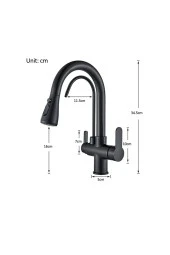 Mutfak Evye Bataryası Kısa Model Su Arıtma Çıkışlı Led Fiskiye Spiralli 7 Yıl Garanti Ithal Siyah thumbnail 3