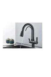 Mutfak Evye Bataryası Kısa Model Su Arıtma Çıkışlı Led Fiskiye Spiralli 7 Yıl Garanti Ithal Siyah thumbnail 5