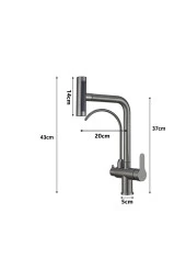 Mutfak Eviye Bataryası Dual Flow Arıtma Çıkışlı Duş Şelale 3 Fonksiyon Antrasit Ithal 7 Yıl Garanti thumbnail 6