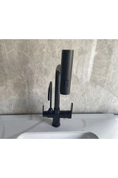 Mutfak Eviye Bataryası Dual Flow Arıtma Çıkışlı Duş Şelale 3 Fonksiyon Mat Siyah Ithal 7 Yıl Garanti thumbnail 6