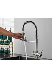 Mutfak Evye Bataryası Dual Flow Su Arıtma Çıkışlı Spiralli Fiskiyeli 7 Yıl Garantili Ithal Mat Krom thumbnail 5