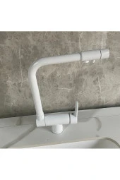 Mutfak Evye Bataryası Dual Flow Su Arıtma Çıkışlı Yeni Tasarım Mat Beyaz Katlanır 7 Yıl Garantili thumbnail 4