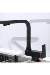 Mutfak Pencere Önü Katlanır Evye Bataryası Su Arıtma Çıkışlı Yeni Mat Siyah 7 Yıl Garantili thumbnail 1