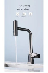 MUTFAK EVİYE BATARYASI DİJİTAL SICAKLIK EKRAN ŞELALE FİSKİYELİ SPİRALLİ İTHAL ANTRASİT thumbnail 3