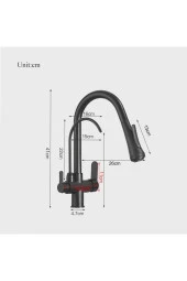 MUTFAK EVYE BATARYASI DUAL FLOW SU ARITMA ÇIKIŞLI YENİ TASARIM MAT SİYAH+4 FARKLI MOD AYARLI İTHAL thumbnail 2
