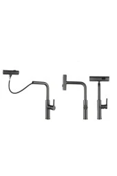 Mutfak Eviye Bataryası Duş Şelale 3 Fonksiyonlu Spiralli Ithal 7 Yıl Garantili Antrasit thumbnail 5