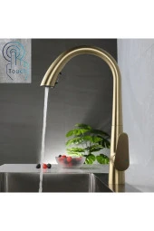 Mutfak Evye Bataryası Mat Gold Smart Dokunmatik Spiralli Fiskiyeli 7 Yıl Garantili İthal thumbnail 4