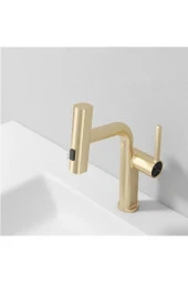 Banyo Lavabo Mutfak Bataryası Duş Şelale 3 Fonksiyonlu Fiskiyeli Spiralli Ithal Mat Gold - 5