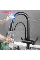 MUTFAK EVYE BATARYASI DUAL FLOW SU ARITMA ÇIKIŞLI DOKUNMATİK SMART FİSKİYE YENİ MAT SİYAH - 6