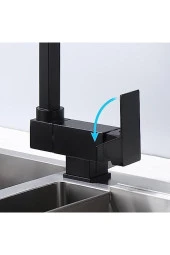 Mutfak Pencere Önü Katlanır Evye Bataryası Su Arıtma Çıkışlı Yeni Mat Siyah 7 Yıl Garantili thumbnail 4