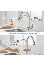 Mutfak Evye Bataryası Dijital Sıcaklık Led Su Arıtma Çıkışlı Mat Krom Nikel Ithal 7 Yıl Garanti thumbnail 3