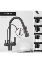 MUTFAK EVYE BATARYASI DUAL FLOW SU ARITMA ÇIKIŞLI YENİ TASARIM MAT SİYAH+4 FARKLI MOD AYARLI İTHAL thumbnail 3