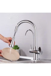 Mutfak Evye Bataryası Dual Flow Su Arıtma Çıkışlı Dijital Sıcaklık Led Fiskiye Dokunmatik Ithal thumbnail 3