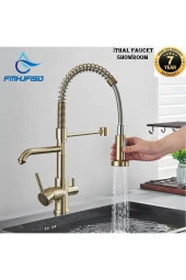 Mutfak Evye Bataryası Dual Flow Su Arıtma Çıkışlı Spiralli Ve Fiskiyeli 7 Yıl Garanti Ithal Mat Gold thumbnail 1