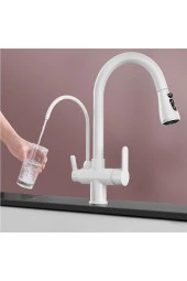Mutfak Evye Bataryası Dual Flow Su Arıtma Çıkışlı Yeni Tasarım Mat Beyaz Renk 7 Yıl Garantili thumbnail 1