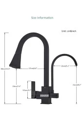 Mutfak Evye Bataryası Dual Flow Su Arıtma Çıkışlı Bas Çek Yeni Mat Siyah 7 Yıl Garantili Ithal thumbnail 3