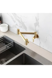 Mutfak Ocak Üstü Musluk Pot Yeni Model Gold Altın Dore Renk Ithal 7 Yıl Garantili - 3