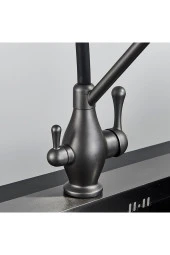 Mutfak Evye Bataryası Dual Flow Su Arıtma Çıkışlı Spiralli Yeni Ürün Antrasit Gri 7 Yıl Garantili thumbnail 2