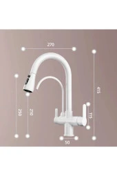 Mutfak Evye Bataryası Dual Flow Su Arıtma Çıkışlı Yeni Tasarım Mat Beyaz Renk 7 Yıl Garantili thumbnail 4