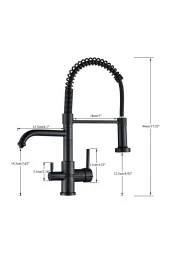 Mutfak Evye Bataryası Dual Flow Su Arıtma Çıkışlı Spiralli Ve Fiskiyeli 7 Yıl Garanti Ithal Mat Gold thumbnail 6