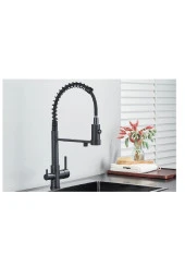 Mutfak Evye Bataryası Dual Flow Su Arıtma Çıkışlı Spiralli Fiskiyeli 7 Yıl Garantili Ithal Siyah thumbnail 5