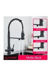 Mutfak Evye Bataryası Dual Flow Su Arıtma Çıkışlı Spiralli Fiskiyeli 7 Yıl Garantili Ithal Siyah thumbnail 6