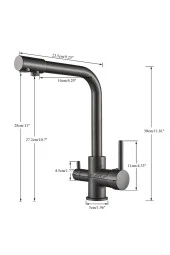 Mutfak Evye Bataryası Dual Flow Tasarım Granit Siyah Yeni 7 Yıl Garantili Ithal thumbnail 6