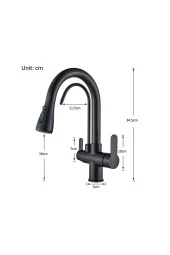 Mutfak Evye Bataryası Dual Flow Kısa Model Su Arıtma Çıkışlı Spiralli 7 Yıl Garanti Ithal Siyah/krom thumbnail 4