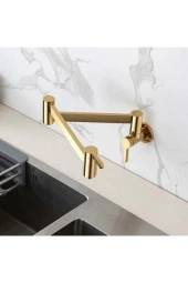 Mutfak Ocak Üstü Musluk Pot Yeni Model Gold Altın Dore Renk Ithal 7 Yıl Garantili - 5