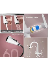 Mutfak Evye Bataryası Dual Flow Su Arıtma Çıkışlı Yeni Tasarım Mat Beyaz Renk 7 Yıl Garantili thumbnail 6