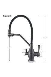 Mutfak Evye Bataryası Dual Flow Su Arıtma Çıkışlı Spiralli Yeni Ürün Antrasit Gri 7 Yıl Garantili thumbnail 5