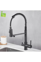 Mutfak Evye Bataryası Dual Flow Su Arıtma Çıkışlı Yeni Tasarım Mat Siyah Fiskiyeli 7 Yıl Garantili thumbnail 1