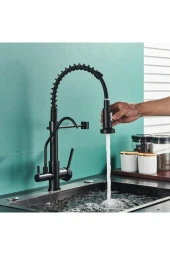 Mutfak Evye Bataryası Dual Flow Su Arıtma Çıkışlı Yeni Tasarım Mat Siyah 7 Yıl Garantili Ithal thumbnail 1