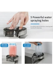 Mutfak Evye Basınçlı Bardak Yıkama Bataryası Otomatik Fiskiye Mat Krom Nikel 5 Yıl Garantili - 1