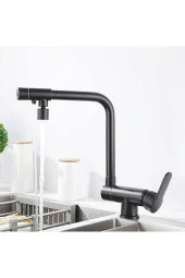 Mutfak Pencere Önü Katlanır Evye Bataryası Su Arıtma Çıkışlı Yeni Mat Siyah 7 Yıl Garantili thumbnail 2