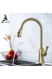 Mutfak Evye Bataryası Fiskiyeli Spiralli Çift Akış Ayarlı Mat Gold 7 Yıl Garantili Ithal thumbnail 1