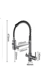 Mutfak Evye Bataryası Dual Flow Su Arıtma Çıkışlı Yeni Tasarım Mat Siyah Fiskiyeli 7 Yıl Garantili thumbnail 2