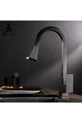 Mutfak Evye Bataryası Fiskiyeli Çift Akış Ayarlı Yeni Tasarım Mat Siyah 5 Yıl Garantili thumbnail 1