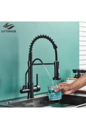 Mutfak Evye Bataryası Dual Flow Su Arıtma Çıkışlı Yeni Tasarım Mat Siyah 7 Yıl Garantili Ithal thumbnail 2