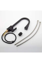 Mutfak Evye Bataryası Fiskiyeli Çift Akış Ayarlı Yeni Tasarım Mat Siyah 5 Yıl Garantili thumbnail 3