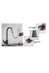 Mutfak Evye Bataryası Fiskiyeli Çift Akış Ayarlı Yeni Tasarım Mat Siyah 5 Yıl Garantili thumbnail 4