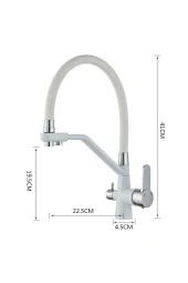 Mutfak Evye Bataryası Dual Flow Su Arıtma Çıkışlı Yeni Tasarım Beyaz Spiralli 7 Yıl Garanti thumbnail 6